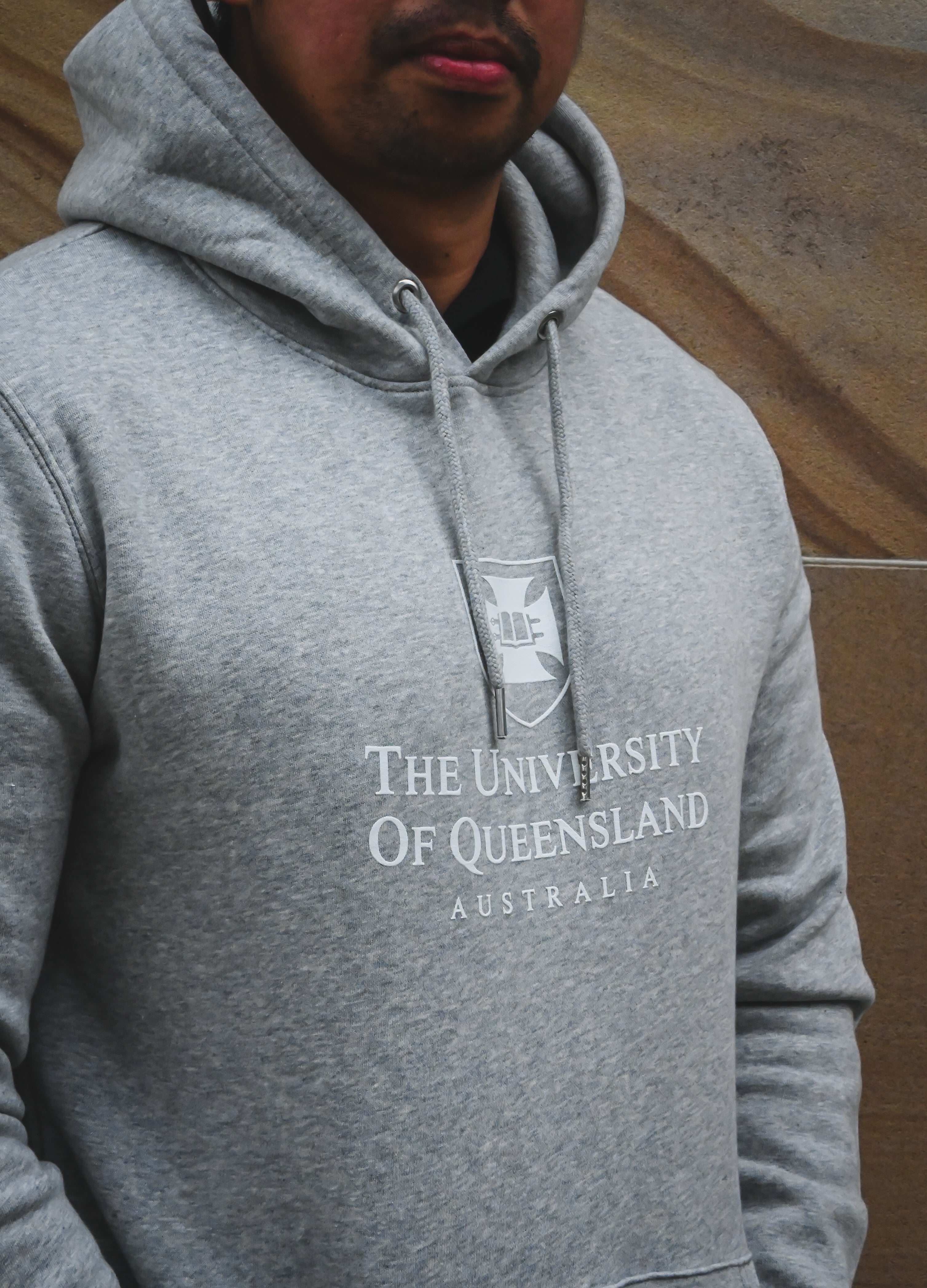 Grey hoodie hot sale with logo